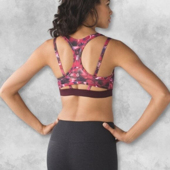 Lululemon Sports Bra Removable Cups Double Straight Strap Racerback Multicolor W - Picture 2 of 6
